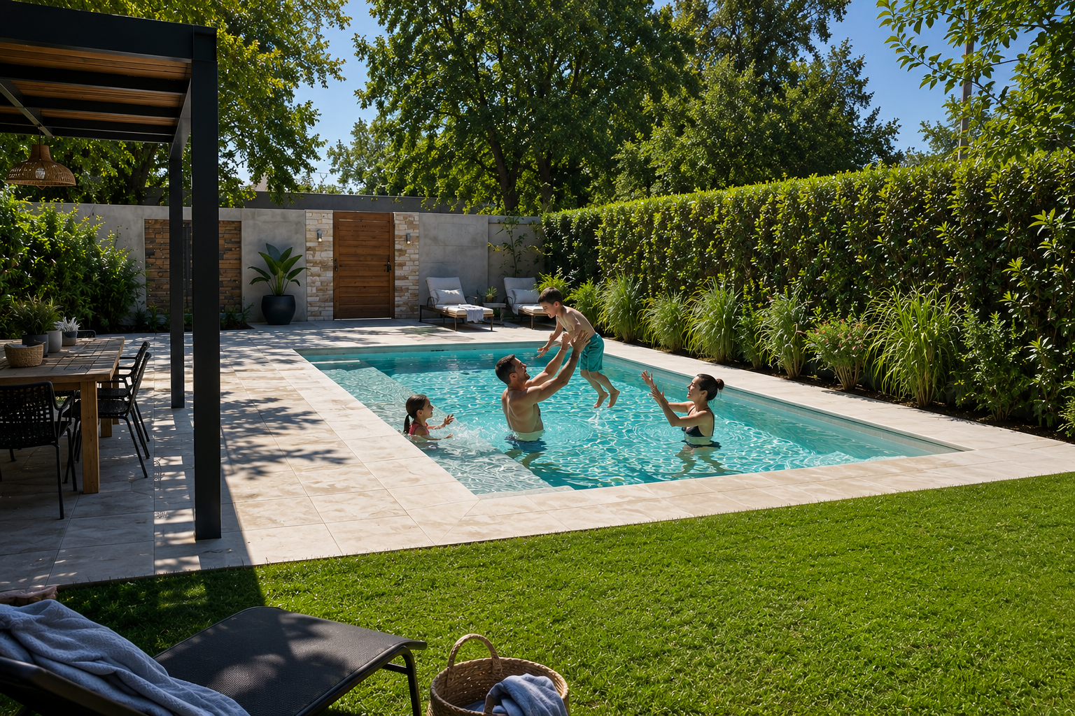 Proyecto Aqualuz — piscina familiar